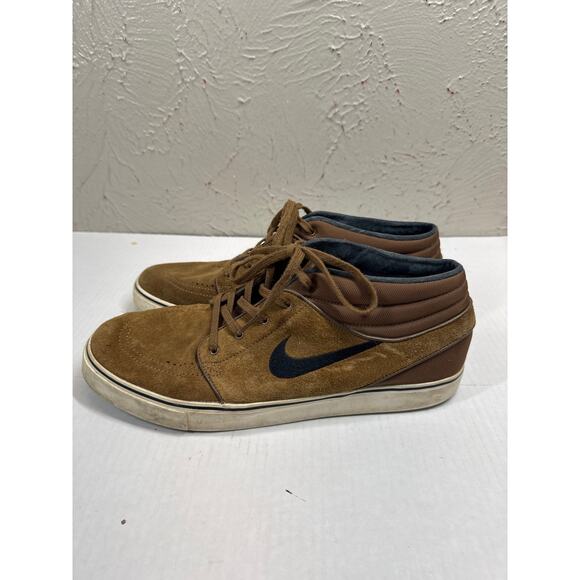 Nike SB Stefan Janoski Mid Military Brown/Sail Black Skateboarding Mens Size 12 - Picture 2 of 5